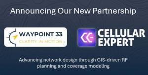 Waypoint 33 LLC, a U.S.-based consulting and technology advisory firm specializing in telecommunications and geospatial transformation, announced today that it has been named the official U Co-branded image featuring the Waypoint 33 and Cellular Expert logos with the headline “Announcing Our New Partnership,” symbolizing their collaboration to advance network design through GIS-driven RF planning and coverage modeling