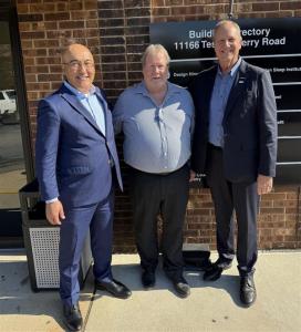 Image shows Marco Loureiro and Kendall Koff from RailPros and Glenn Hay from Design Nine