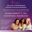 Nurturing You Women’s Health & Wellness Hosts Fall Menopause Nutrition & Hormone Workshop on October 9 in Corona, CA