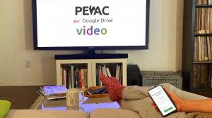 person linking pevac video roku app to google drive