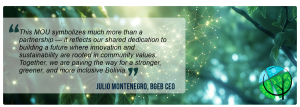 BlueGrace Energy Bolivia - UNAPEGA - MOU