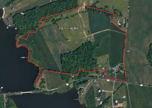 3 BR/2 BA farmhouse on 110.1 +/- acres in Spotsylvania County, VA. 1,980' +/- of Lake Anna frontage (cool side) -- "Terry's Run"; approx. 16 +/- acres is wooded; adjacent to Day's Bridge. This home measures 1,526 +/- gross sf.