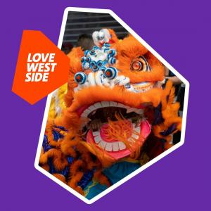 Love Westside logo + dragon image