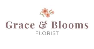 Grace & Blooms logo featuring blush flowers and elegant typography representing a luxury Naples, FL florist.