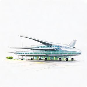 An illustration of an airport design project