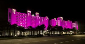 Resort lit up pink in Myrtle Beach