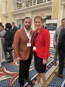 Dr. Amin Halum with Ambassador Yael Lempert, highlighting their collaboration to enhance U.S.–Jordan relations and promote diplomatic and economic partnerships across the Middle East.