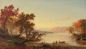 Oil on canvas by Jasper Francis Cropsey (American, 1823-1900), titled Autumn at Greenwood Lake (1871), 14 inches by 24 inches. Estimate: $80,000 - $120,000