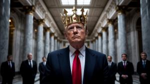 King Trump with royal Crown (AI-generated); Detektei aus Wuppertal, Detektiv aus Wuppertal, Privatdetektiv aus Wuppertal, Privatermittler aus Wuppertal