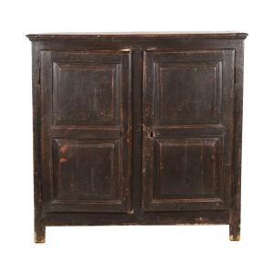 Early 18th century Quebec, French Regime Louis XIII armoire in very good condition, in an old brown paint, the left side in original red, 52 inches tall by 53 ½ inches wide (CA$14,160).