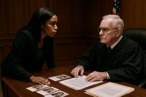 Nadine confronts the Judge