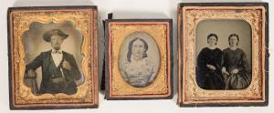 Three photos, one an ambrotype of the outlaw William “Bloody Bill” Anderson (1839-1864), the other two of his sisters, all taken in the 1860s by Kingston A. Wulff. Estimate: $15,000-$25,000.