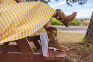 Leather & Lei - Hawaiian Cowgirl Boots - Yellow