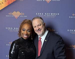 Lisa Nichols and Richard Tyler together during the Broadway production of When My Soul Speaks at the Samuel J. Friedman Theatre in New York City, December 9, 2024.
