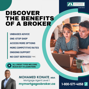 Discover the benefits of a broker — Mohamed Konate, mortgage broker in Whitby, Ontario, offering unbiased advice and competitive rates.