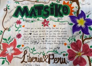 Thank you note left by children in choir
