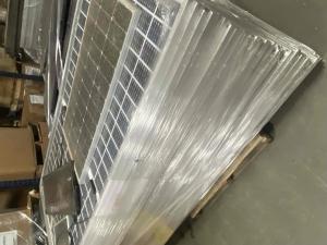 Palletized solar panels ready for recyling