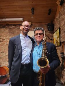 Jeff Rupert and Jason Marsalis at a concert