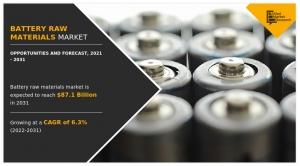 The market research report from Allied Market Research delivers a comprehensive analysis of the competitive landscape in the battery raw materials industry, designed to assist key players in enhancing revenue and maintaining a competitive advantage Battery Raw Materials Market CAGR