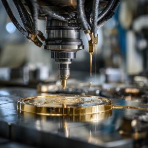 A high-precision CNC milling machine in operation