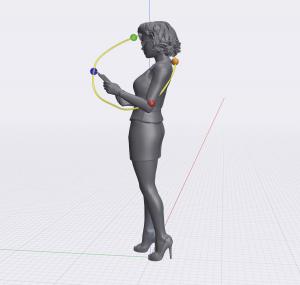 The printing operator moves along the dots—red (elbow opening), orange (mood), green (audio), blue (visual)—aboutness vector changing voice rapidly alongside spatially cyclic access