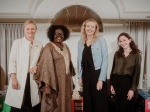 Speakers of Panel 1 at the Forum on Education for the Post-2030 Agenda: Monika Froehler, Catherine Odora Hoppers, Amanda Abrom, Katharina Reisenbauer