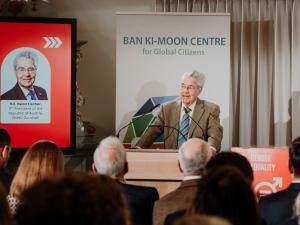 Dr. Heinz Fischer giving Opening Remarks at the Forum on Education for the Post-2030 Agenda