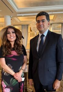 Loucia Youssef Isaac with Minister of Information Lebanon
