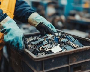 Electronic Waste Being Recycled