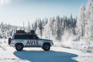 Avis rental car in Mongolia's winter