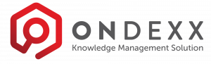 Logo for Ondexx, the enterprise Knowledge Management platform with red and grey branding.