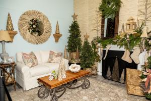 A room decorated for the holidays at the Southern Christmas Show