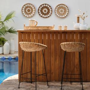 Elegant rattan furniture Dubai set on a spacious terrace