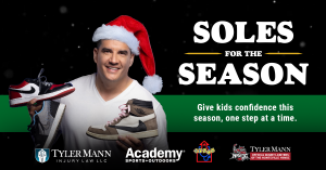 Tyler Mann Injury Law announced the launch of "Soles for the Season," a holiday campaign designed to put new shoes on the feet of Huntsville-area children who need them most Tyler Mann Soles for the Season
