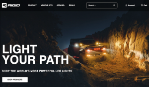 eCommerce services and digital marketing agency Human Element announced that it has launched a redesigned website for its client, RIGID Industries a screenshot of the homepage of the new RIGID Industries website