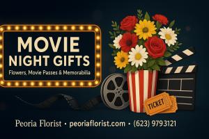 Peoria Florist today announced the launch of its new Movie Theaters shopping hub, a curated destination where customers can bundle fresh floral arrangements, movie passes (AMC and Harkins), and film-themed memorabilia into one fun, giftable experience—perfect for birthdays, date nights, client thank-you, and holiday gifting Peoria Florist movie hub launch banner image. fresh floral arrangements, movie passes (AMC and Harkins), and film-themed memorabilia