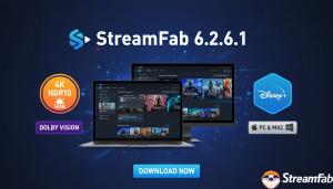Screenshot of the StreamFab user interface displaying a pop-up window for a Disney+ movie download. The resolution dropdown menu is set to "4K UHD," and the video codec options show "HDR10" and "Dolby Vision."