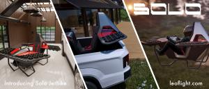 LEO Flight has revealed the Solo JetBike, the world’s first electric air speeder and a major leap toward practical personal flight Three views of the Solo JetBike, an electric-jet personal aircraft with no exposed propellers