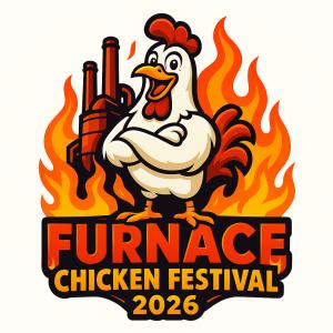 The South’s Hottest New Food Festival Returns: Furnace Chicken Festival Set for May 2, 2026 at Sloss Furnace, Birmingham Furnace Chicken Festival 2026 official logo featuring a cartoon chicken in flames with bold festival lettering