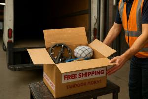 A box full of Tandoor Accessories with Free Shipping