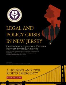 The New Jersey Coalition of Treatment Providers (NJCTP) warns that newly enforced regulations by the Department of Community Affairs (DCA) could destabilize New Jersey’s recovery housing network, making sober-living homes unaffordable while creating unavoidable conflicts with state and federal labor law
