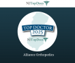 Alliance Orthopedics Named a NJ Top Docs Practice for 2025 With 10 Reviewed and Approved Providers