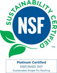Sika’s Roofing & Waterproofing Team is proud to announce that Sarnafil® G 410 and Sarnafil® S 327 single-ply PVC roofing membranes have earned the prestigious NSF/ANSI 347 Platinum Certification, the highest possible certification and the only roofing membrane to receive that rating in the roofing industry NSF-ANSI Platinum Certification