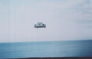 A UFO picture as it emerged from undersea and began moving towards the beach, 1993 Maslin Beach, Australia.