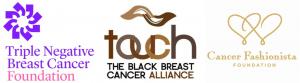 Three leading breast cancer organizations have joined forces to launch “Your Guide to SABCS” (yourguidetosabcs three partner logos - TNBC Foundation, TOUCH, The Black Breast Cancer Alliance and Cancer Fashionista Foundation