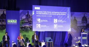 SFLCT advisory board member Cecilia Romeu of Uruguay’s ANCAP (second from left) on a pivotal CCUS panel with Colombia’s ANH, Ohio State University, and Brazil’s Federal Senate