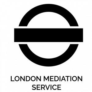London Mediation Service logo, a black and white image similar to the tube network display.