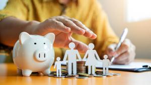 Concept image showing separation and rising living costs affecting families