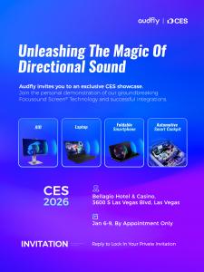 As CES 2026 approaches, Audfly, a global leader in acoustic innovation, is set to demonstrate how sound can be controlled as precisely as light 24297983 ces2026 audfly