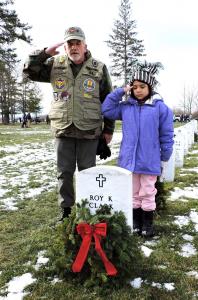 Wreaths Across America Ceremony at NYS Veterans Cemetery -- Finger Lakes. Photo Credit: Charles Harrington.
